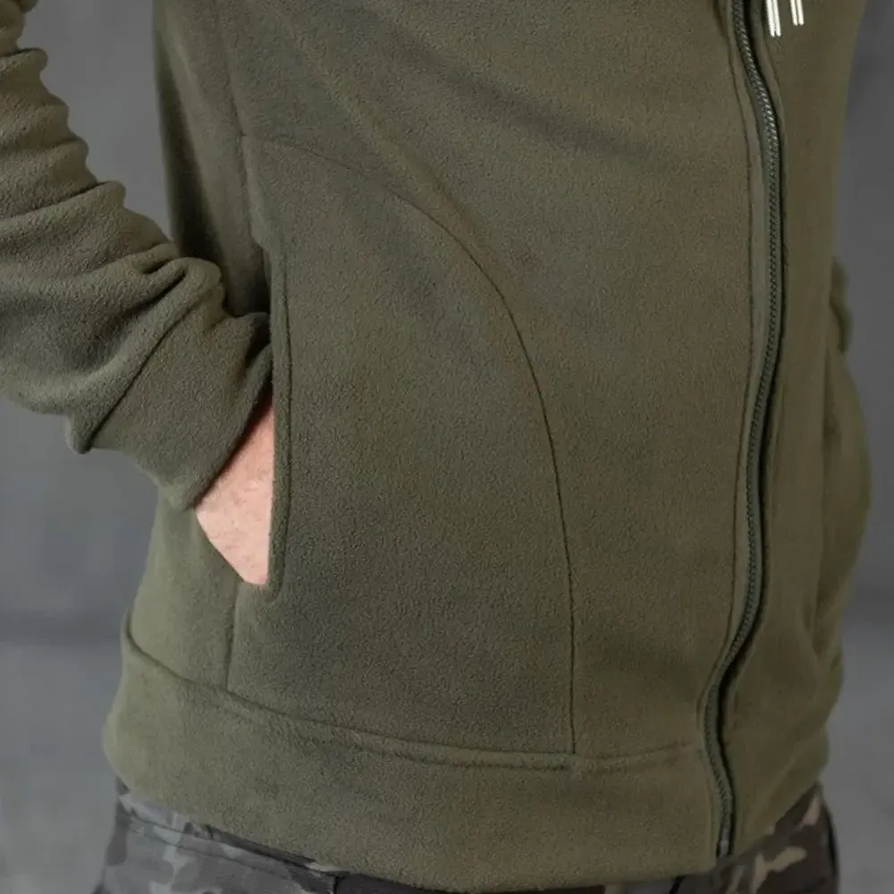 Худи флисовый тактические мужской теплый руны олива с капюшоном флиска для зимы Одесса - изображение 7