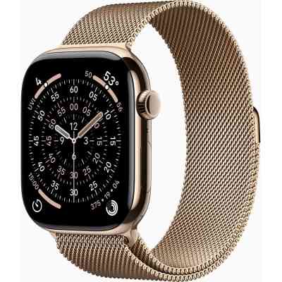 Смарт-часы Apple Watch Series 11 GPS + Cellular 46mm Gold Titanium Case with Gold Milanese Loop - M/L (MFD84RK/A) Винница