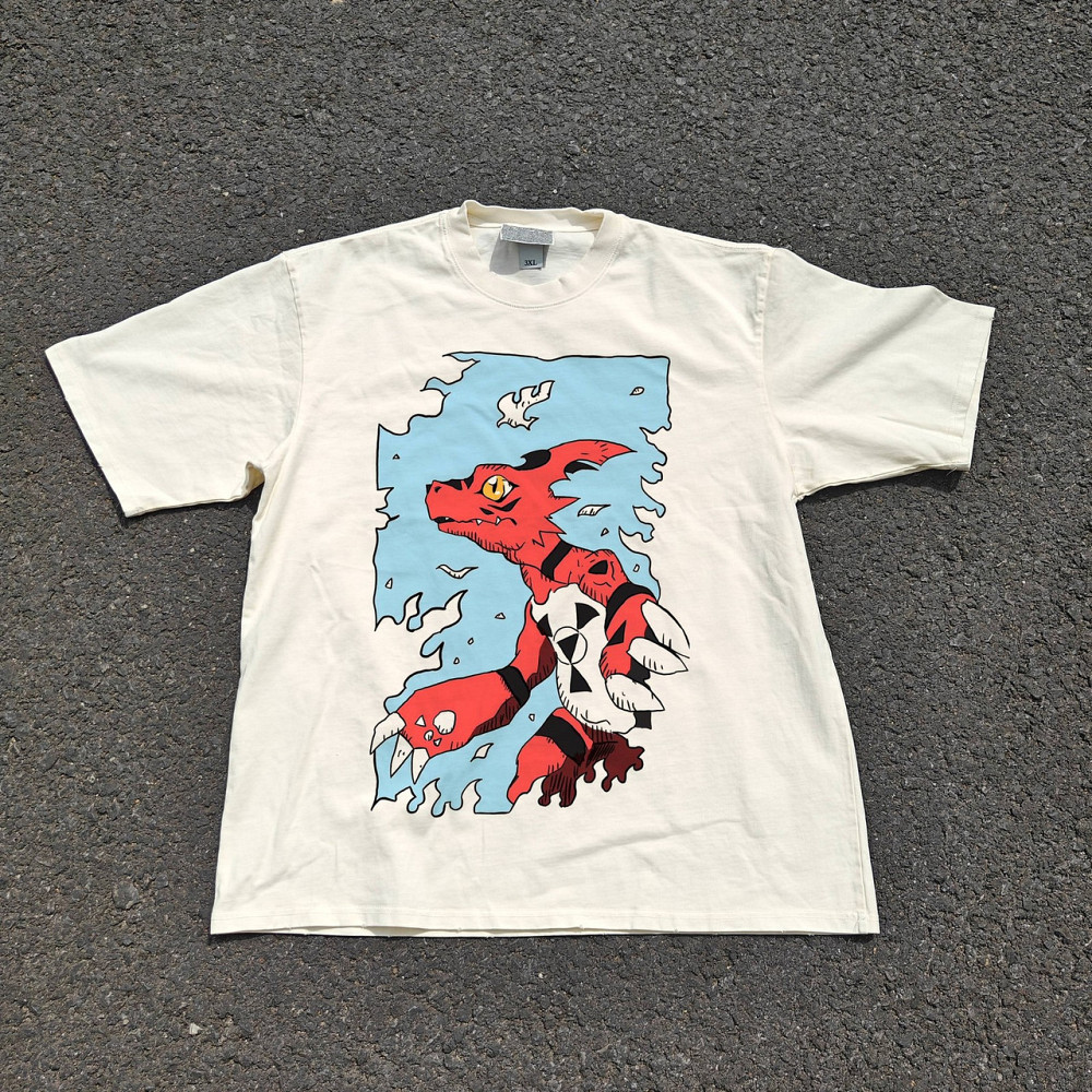 Футболка чоловіча з принтом аніме Дігімон Тамерс Гуілмон Дігітал оверсайз (S/M/L) Черний Дніпро - фото 9