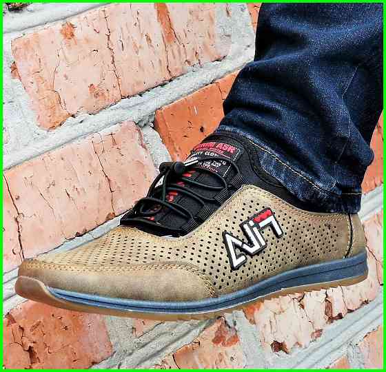 Чоловічі мокасини Кросівки FILA Коричневі з Перфорацією Туфлі (розміри: 40,41,42,43,44,45) Відео Огляд — 17-3 Дніпро