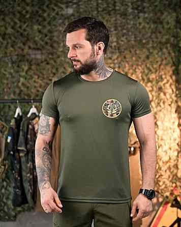 Тактична потовідвідна Футболка Небесна кара олива ПП7894 Одеса