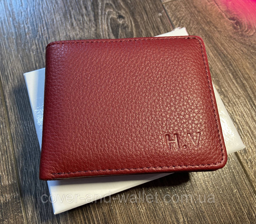 Женкий компактный кошелек бордового цвета на магнитах с зажимом для купюр Helen Verde Киев - изображение 7