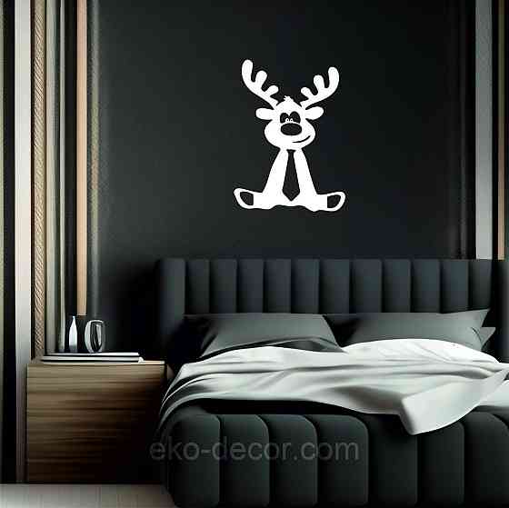 Декоративное настенное Панно «Олень», Декор на стену 90*65 см, Белый Киев