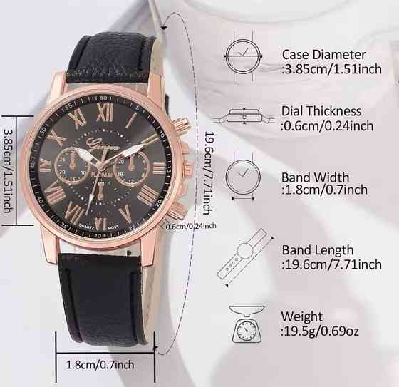 Подарочный набор для мужчин и женщин 2 парные часы с 2 браслетами с сердцем без подарочной корбки черный белый Киев