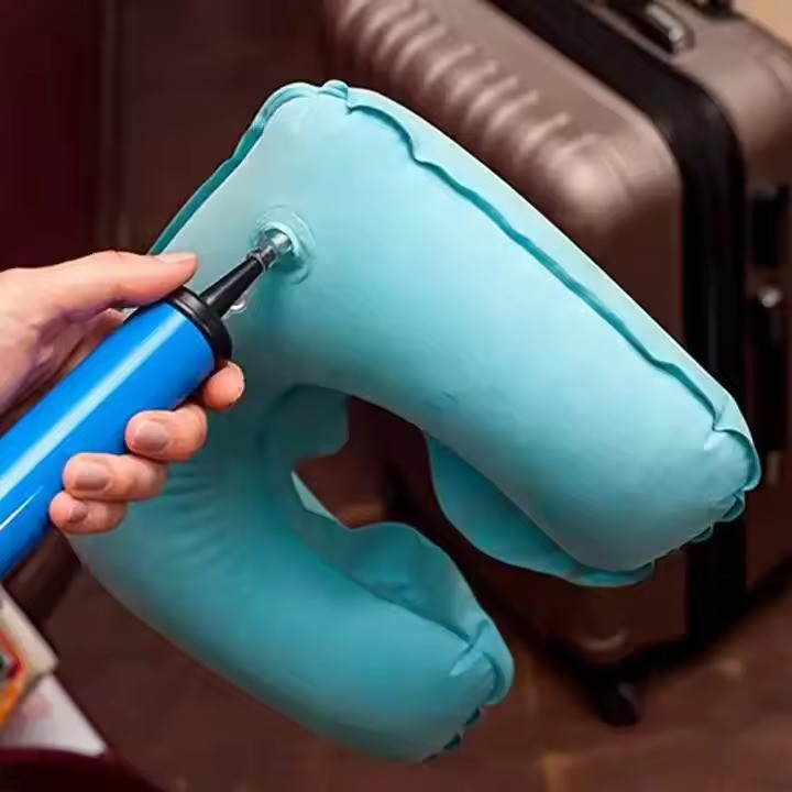 Ручной насос для мячей 8-ми дюймовый с металическими и пластиковыми иглами CZST-022 синий Каменец-Подольский - изображение 4