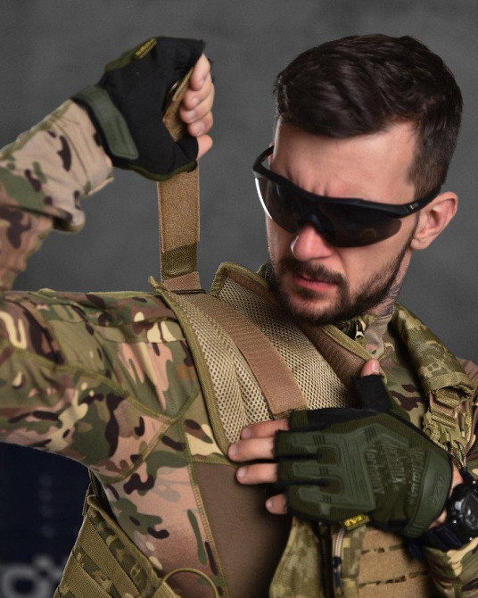 Плитоноска 4 точки скидання піксель Attack з напашником ВН1062 Одеса - фото 9