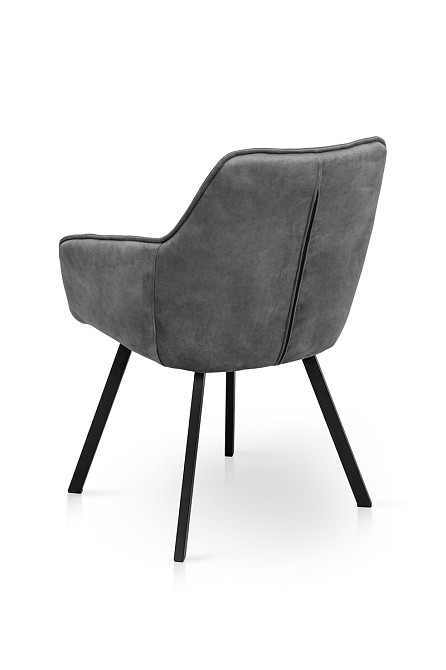 Крісло Тандем, чорний/ велюр темно-сірий Київ - фото 5