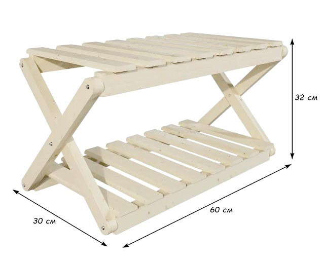 Етажерка для лазні, сауни "Бардере 2х60" бланже Миколаїв - фото 2