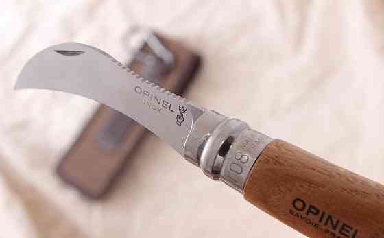 Складаний ніж для Грибів з чохлом у пеналі Opinel No8 "Chapighon blister" (001327) Неіржавка сталь Нововолинськ