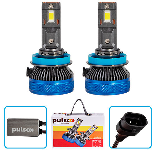 Світлодіодні лампи PULSO LC3 H11 H8 H9 H16 LED чипи 3570 CSP 9-30V 2x65W 13000Lm 6000K Харків - фото 1