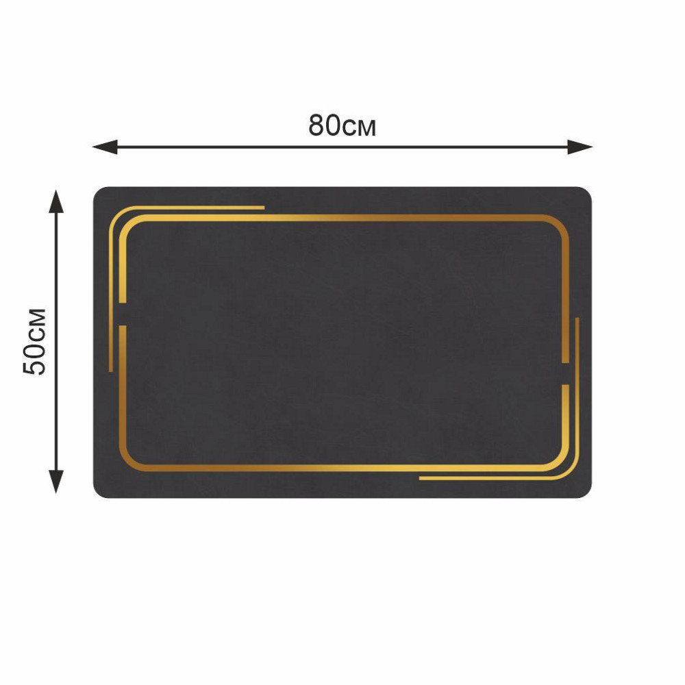 Суперпоглощающий Диатомитовый Коврик Aquarius для ванной 50 х 80 см Графитовый Мрамор Буча - изображение 2