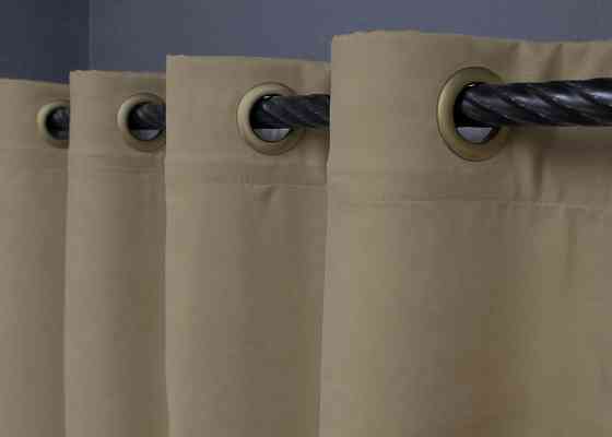 Комплект штор на люверсах VR-Textil Мікровелюр Petek YL № 1804 Капучино 150х270 см 2 шт (37-0270) Київ