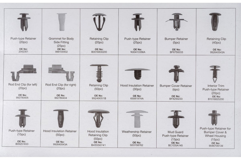 Набор клипс 475 предметов (MAZDA), пластиковом органайзере Forsage F-01Z0227 Одесса - изображение 4