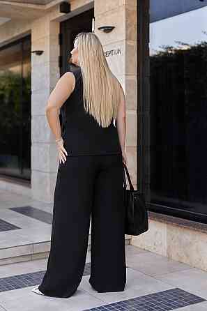 Жіночий брючний костюм із жилетом Rakel 54-56, Чорний Київ