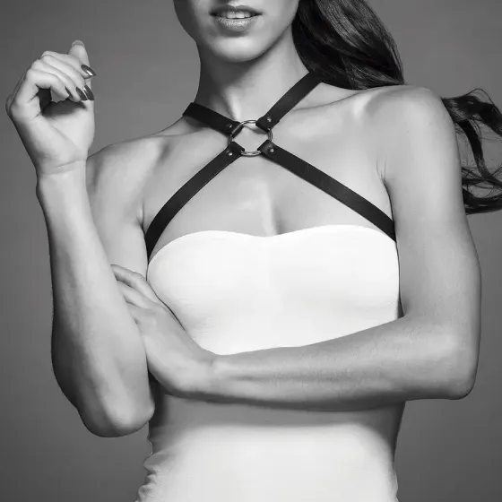Портупея з екошкіри Bijoux Indiscrets MAZE — Cross Chest Harness Black Львів