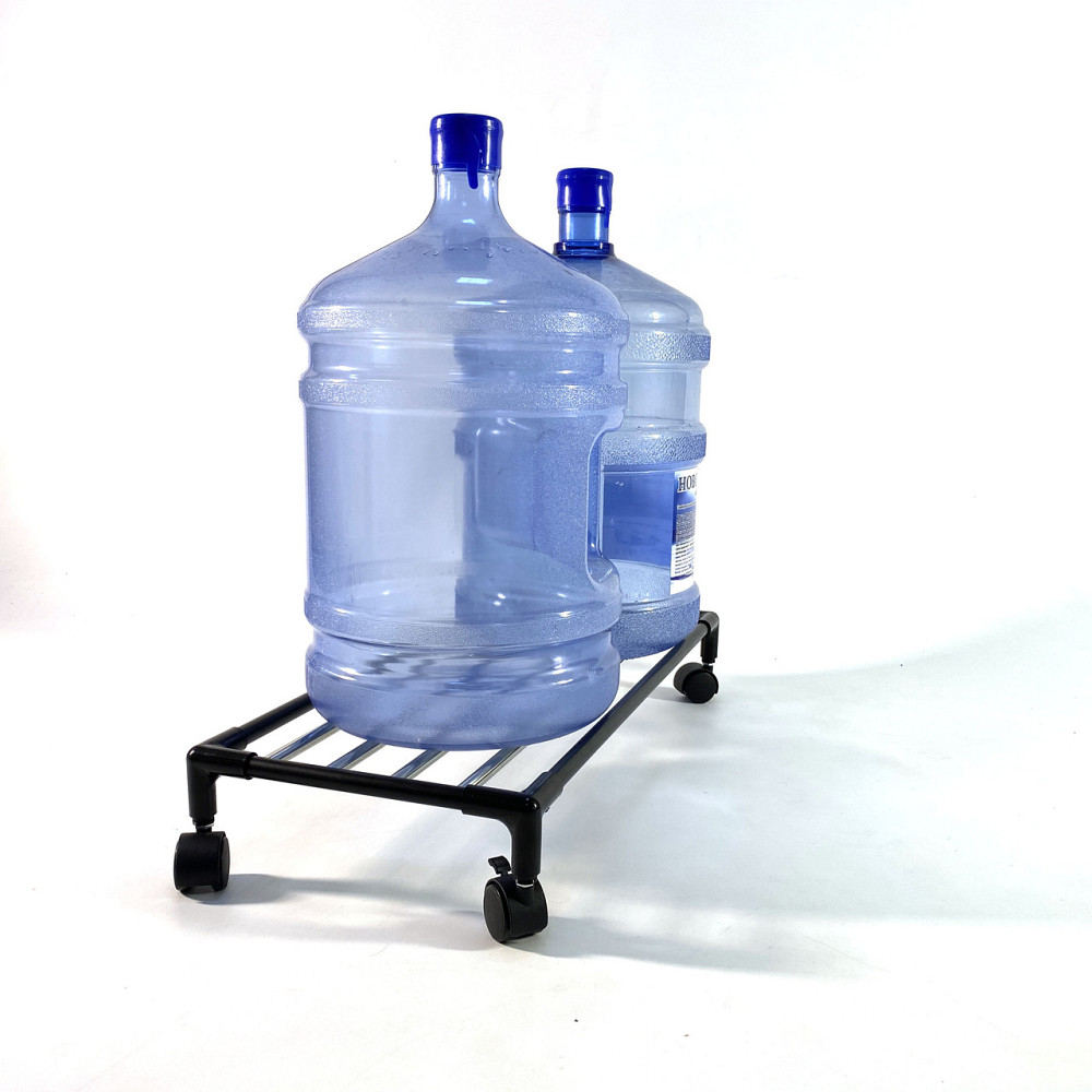 Подвійна підставка під 2 сулії з водою на колесах Bibi Duet, металева, чорна. Під бутільовану воду є Бориспіль - фото 1