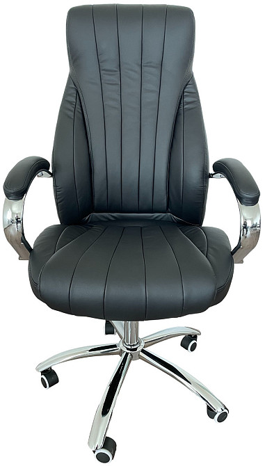 Офісне крісло керівника Tehforward Perun хром Anyfix Чорний Дніпро - фото 6