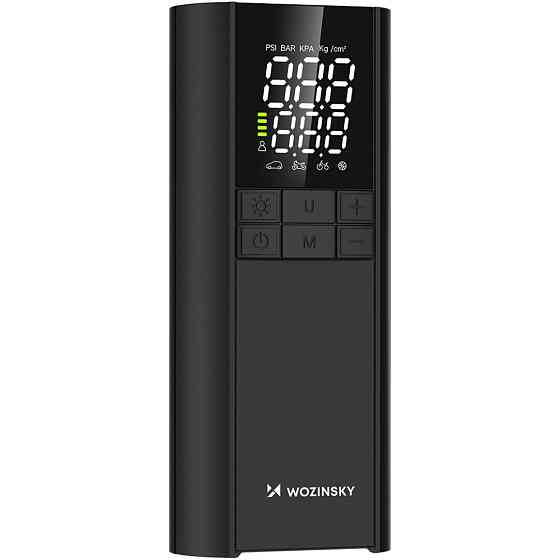 Автомобільний портативний компресор Wozinsky WPEP-8000 150 PSI, Power Bank 8000 мАг, Black Винница