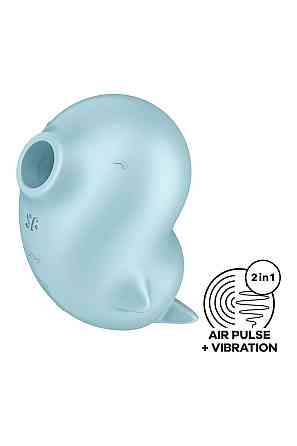 Вакуумный стимулятор Satisfyer Sassy Seal с вибрацией, голубой, 9.5 см Sex Aura Киев