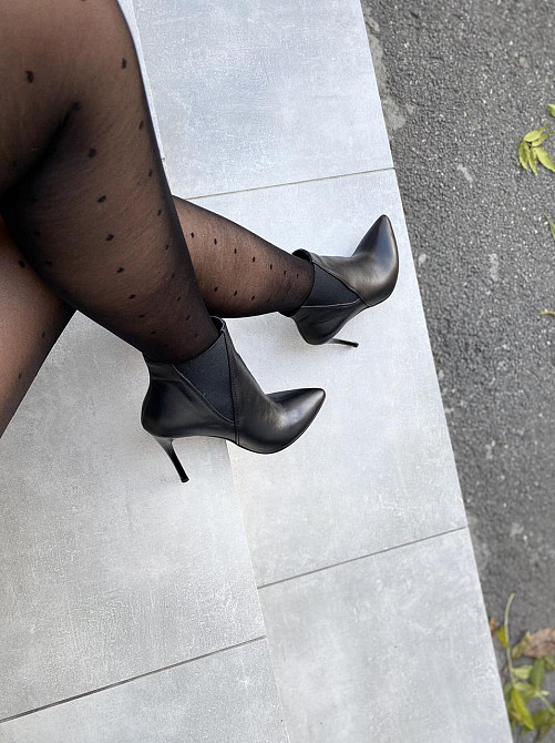 SANTINI Черевики жіночі шкіряні на шпильці 11 см. демісезонні чорні 70543-11 / Черевики з натур Коломия - фото 9