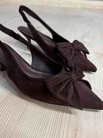 Туфлі жіночі Meideli 2051-13 slingback човники з бантом на підборах коричневі, 39, 24,5 см Київ
