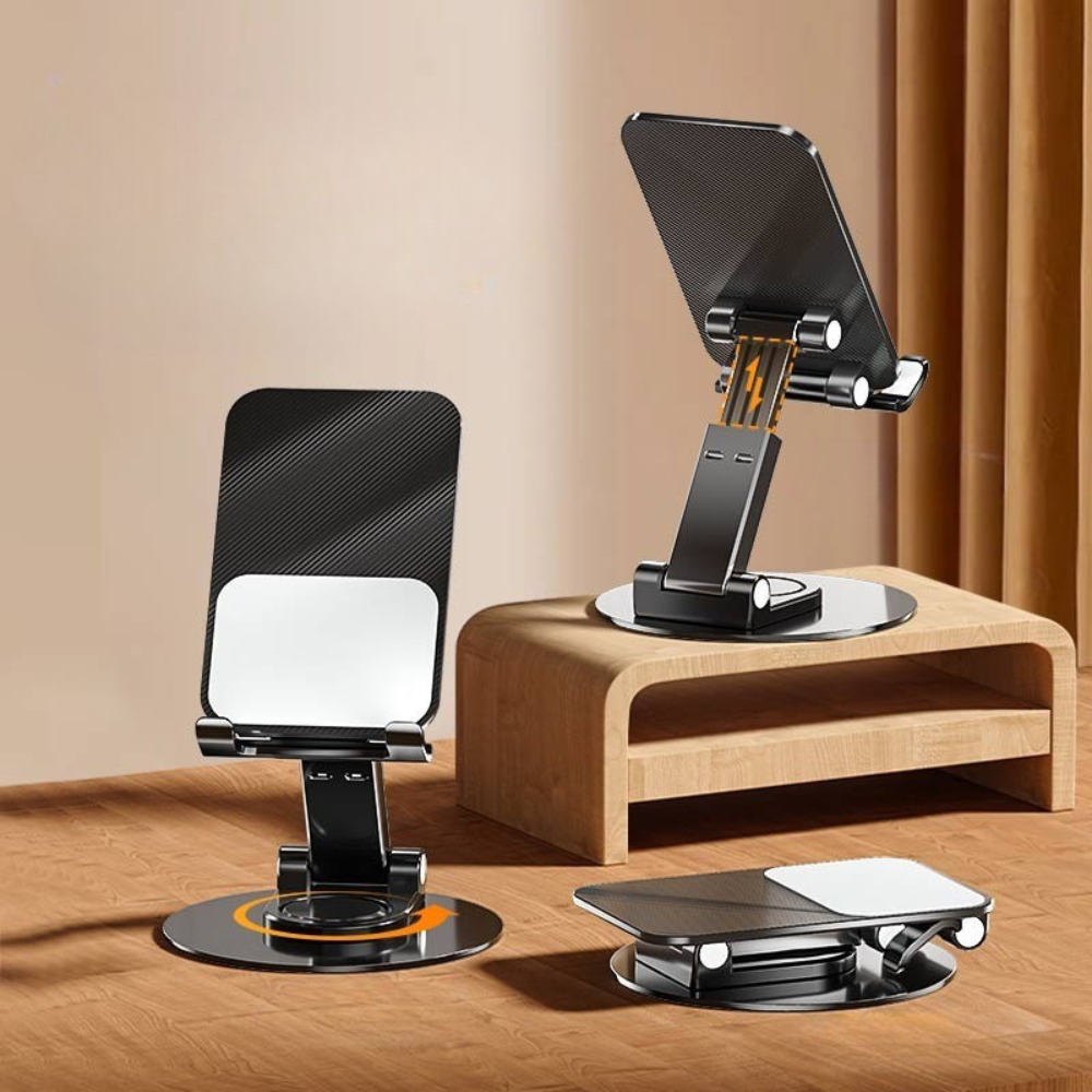 Подставка-держатель настольная для телефона или планшета, холдер для сматрфона,складная, с поворотом на 360 черная Каменец-Подольский - изображение 5