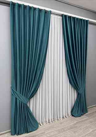 Комплект готових штор VR-Textil Оксамит (бархат) № 1662ш Мурена 100х290 см 2 шт (31-0108) Київ