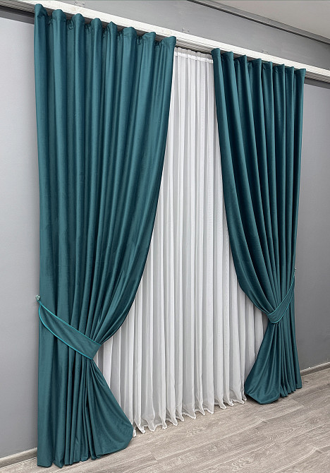 Комплект готових штор VR-Textil Оксамит (бархат) № 1662ш Мурена 100х290 см 2 шт (31-0108) Київ - фото 3