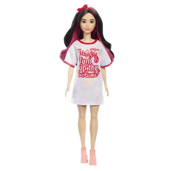 Лялька Barbie Fashionistas у білій сукні-футболці з блискучими деталями (HRH12) Чернігів