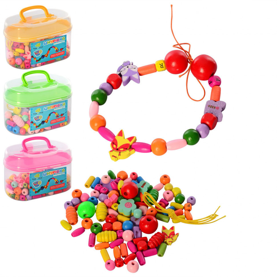 Дитяча розвиваюча іграшка Шнурівка MD 2200 дерев'яна Вінниця - фото 1