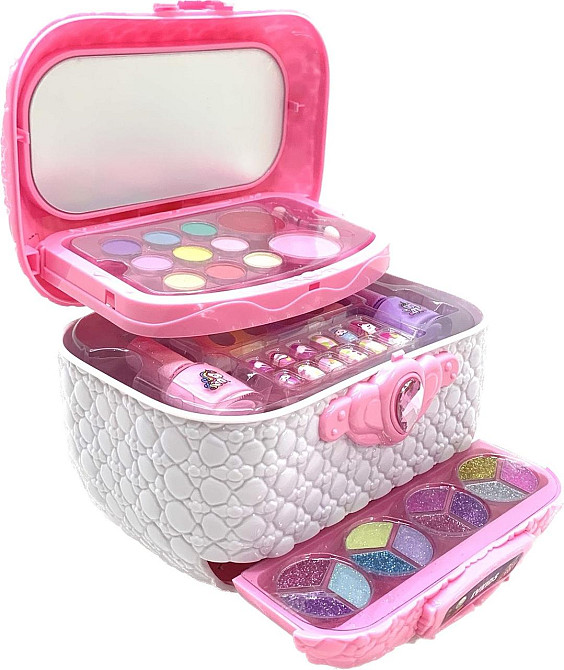 Набір дитячої косметики трирівневий скриня тіні рум'яна пензлика Рожевий (2622 A) Чернігів - фото 1