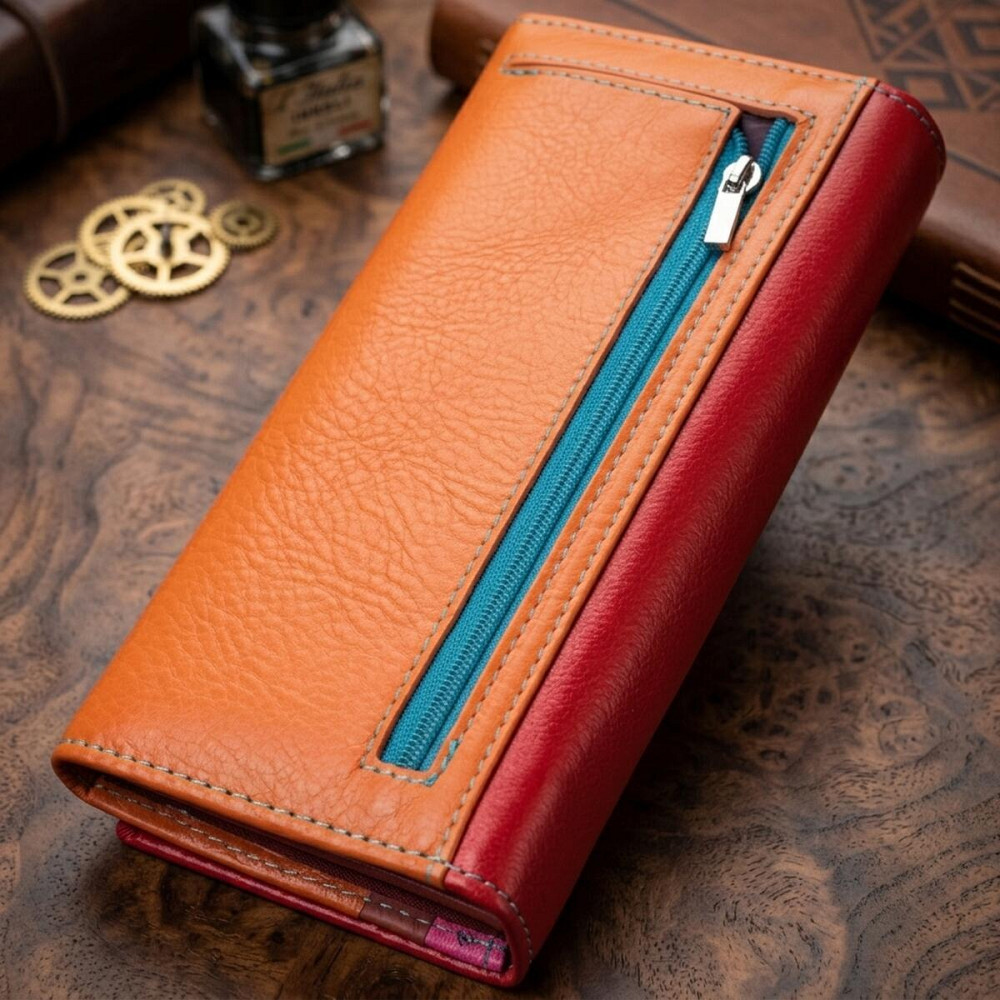 Великий гаманець для прекрасних жінок із натуральної шкіри ST Leather 22518 Різнокольоровий Київ - фото 14