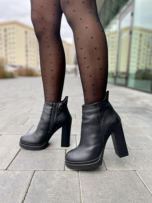 Valiente Черевики жіночі VALIENTE Бьорк чорні натуральна шкіра зима каблук 12см (4054) Коломыя - изображение 10