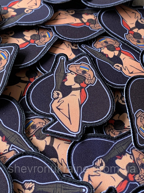 Печатный шеврон Пиковая дама (Форма контурная. На липучке) Размер 8x7см Киев - изображение 2