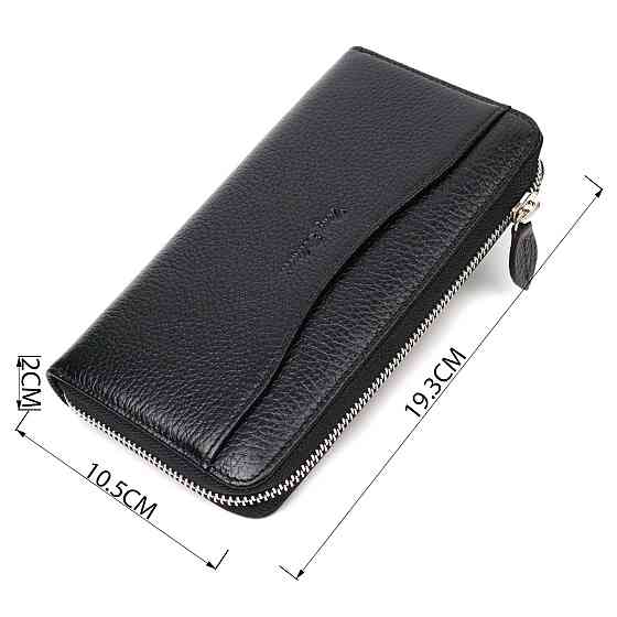 Жіноче містке портмоне на блискавці з натуральної шкіри Tony Bellucci 21970 Чорний Київ