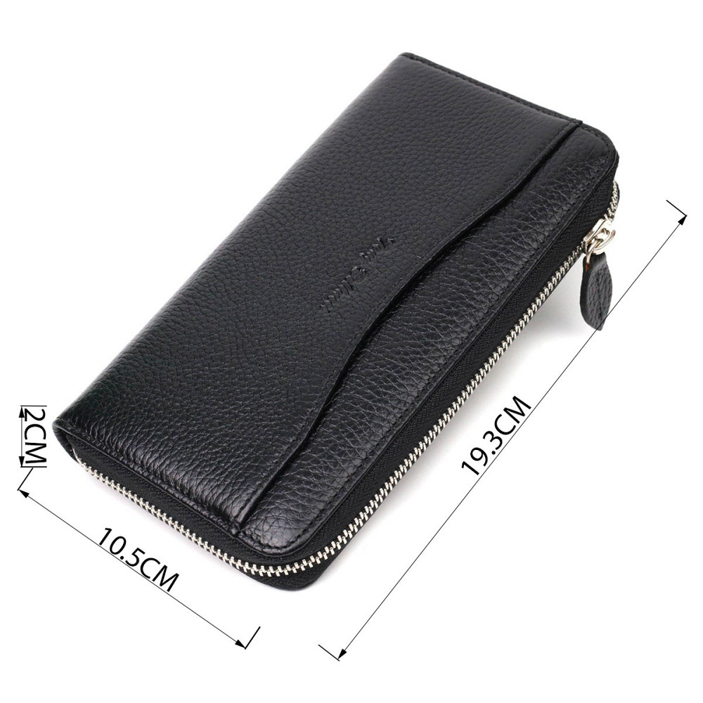 Жіноче містке портмоне на блискавці з натуральної шкіри Tony Bellucci 21970 Чорний Київ - фото 3