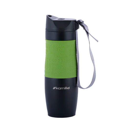 Термочашка 480мл з TPR вставкою і ремінцем нержавіюча сталь (мікс) KAMILLE 2067 Житомир - изображение 7