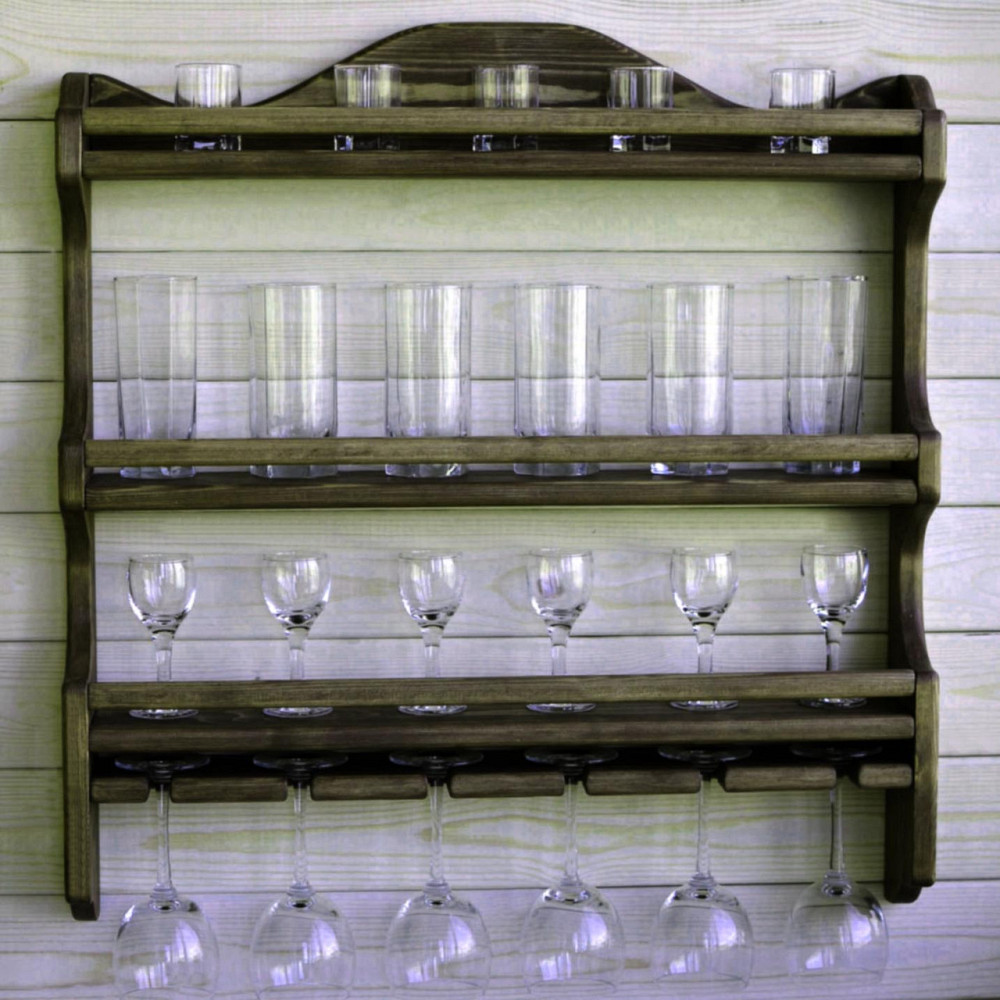 Полиця для келихів "Еморі" мокко Миколаїв - фото 1