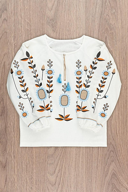 Вишиванка для дівчаток-підлітків, молочна топ Київ - фото 3