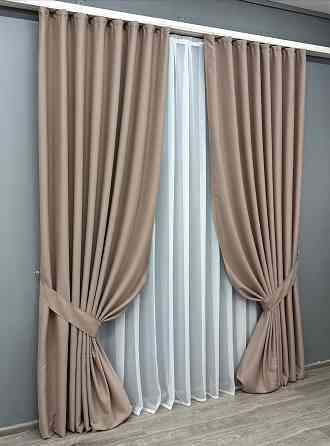 Комплект готових штор VR-Textil Блекаут Midnight № 1824ш Світле какао 150х290 см 2 шт (33-0817) Київ