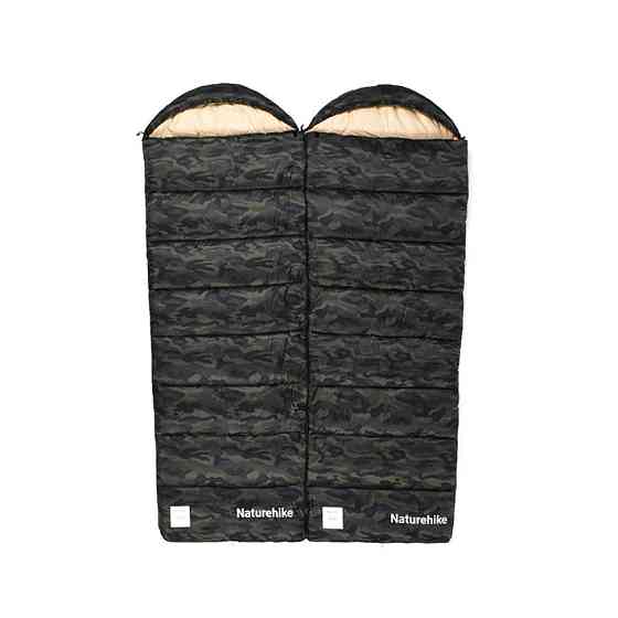 Спальний мішок з капюшоном Naturehike M320 CNK2350WS023, зелений камуфляж, лівий Киев