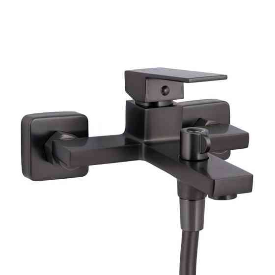 Смеситель для ванны Qtap Gemini c душевым гарнитуром QTGEM259GMB45684 Gunmetal Black PVD графит Киев