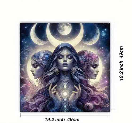 Скатерть для Таро с Тройственной Богиней 49×49 см | Алтарная ткань | Tarot Cloth Triple Goddess Киев