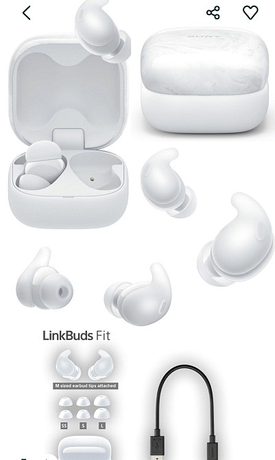 Навушники Sony Linkbuds Fit White (WF-LS910N) Киев - изображение 2