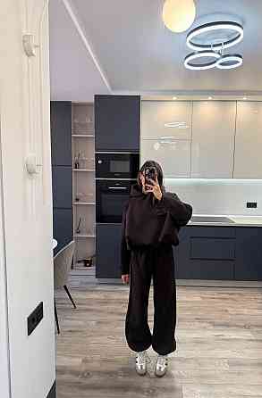 Базовий жіночий костюм з об’ємним худі Чорний 48/52 Харків