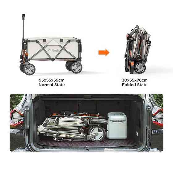 Тележка аккумуляторная Litheli 190л с двигателем от павербанка + Power Bank Litheli 20000 mAh 45W Винница