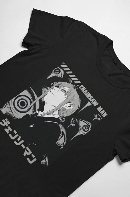 Футболка аниме Человек-бензопила оверсайз (S/M/L) Черний AnimeJ0822 Днепр - изображение 6