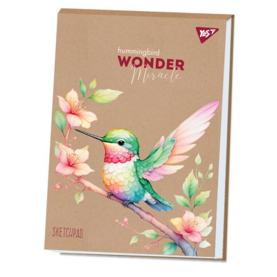 Альбом для малювання Yes А4 30 аркушів клеєний білила "Hummingbird" крафт (130580) Вінниця - фото 1
