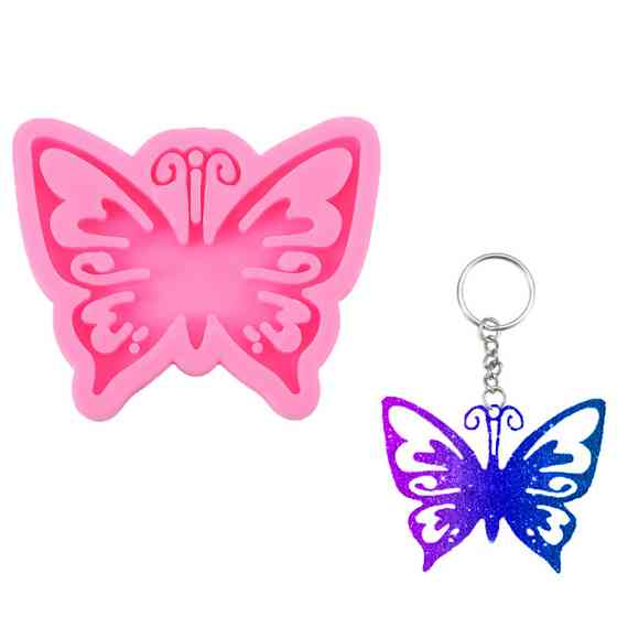 Молд силіконовий Метелик 80 на 65 на 53 мм рожевий Київ