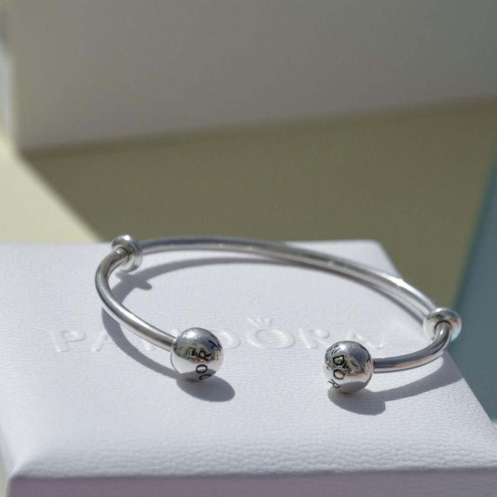 Срібний браслет для намистин Пандора -банглвідкритий 596477 MasterSem Київ - фото 4